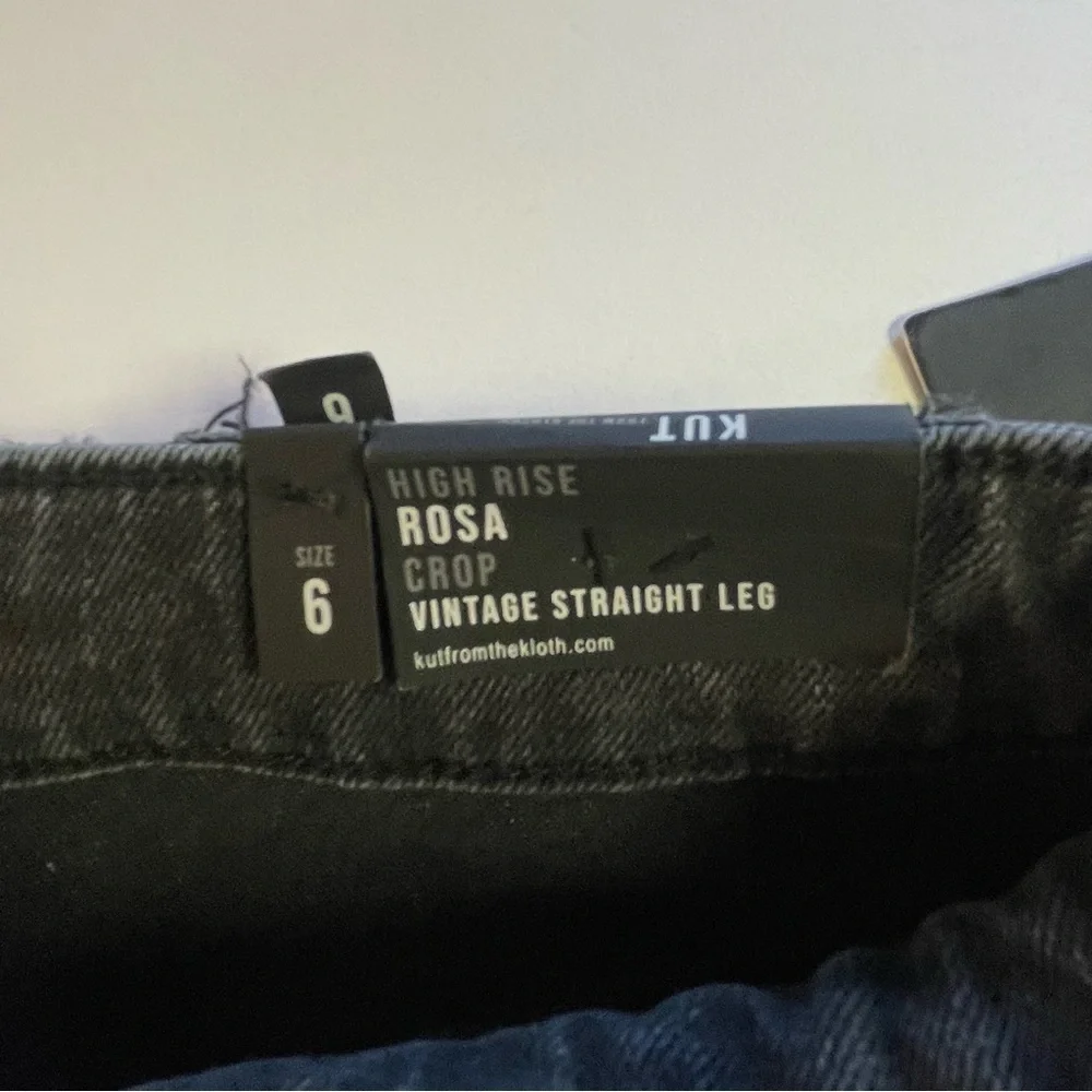 Kut From The Kloth Rosa High-Rise Crop Straight Leg Size 6